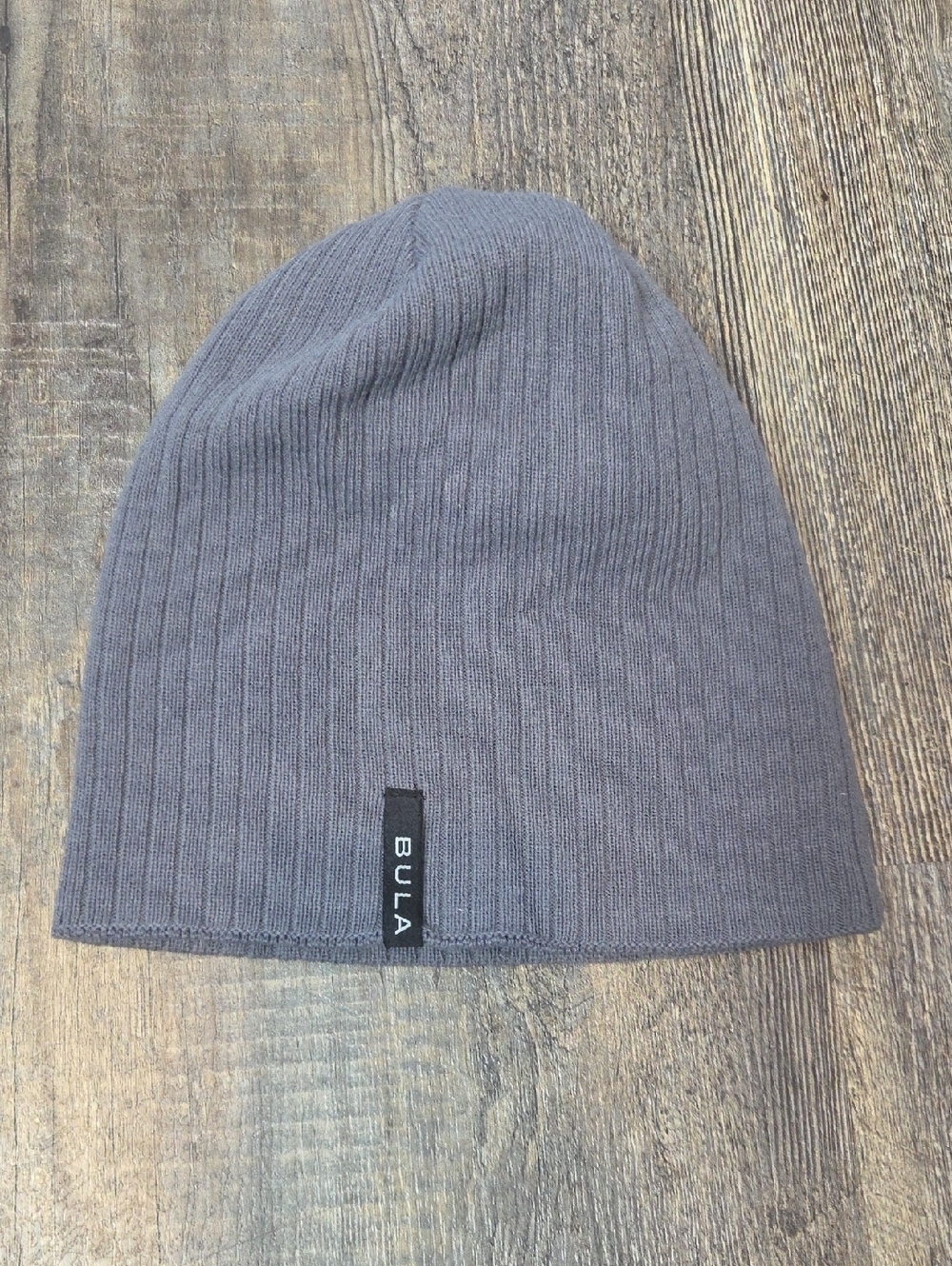 BULA Men's Gray Ribbed Knit Beanie
